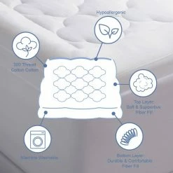 Budget 🔥 Billowy Clouds Queen Mattress Pad by Allied Home ❤️ -Allied Home Shop allied home mattress pads dbmp0003 1f 1000