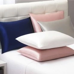 Brand new 🎁 Dreamy Silk King Ivory Pillow Case by Allied Home 🎁 -Allied Home Shop allied home pillowcases pk000477c ivory 4f 1000