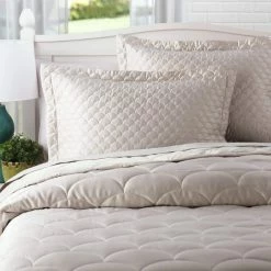 Brand new 😀 Nikki Chu Scallop Quilted Soft Pewter King Pillow Sham by Allied Home 🎁