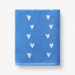 Best reviews of 😀 Company Kids Hearts Yarn-Dyed Blue Cotton Single Bath Towel by Company Kids by The Company Store 👏
