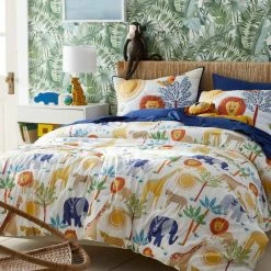 Flash Sale ✔️ Company Kids Jungle Animals 2-Piece Multicolored Organic Cotton Percale Twin Duvet Cover Set by Company Kids by The Company Store 🧨 -Allied Home Shop company kids by the company store bedding sets 30328n t multi 66 1000