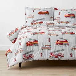 Brand new 😉 Company Kids Firetrucks Multicolored Organic Cotton Percale Full/Queen Comforter Set by Company Kids by The Company Store 😀