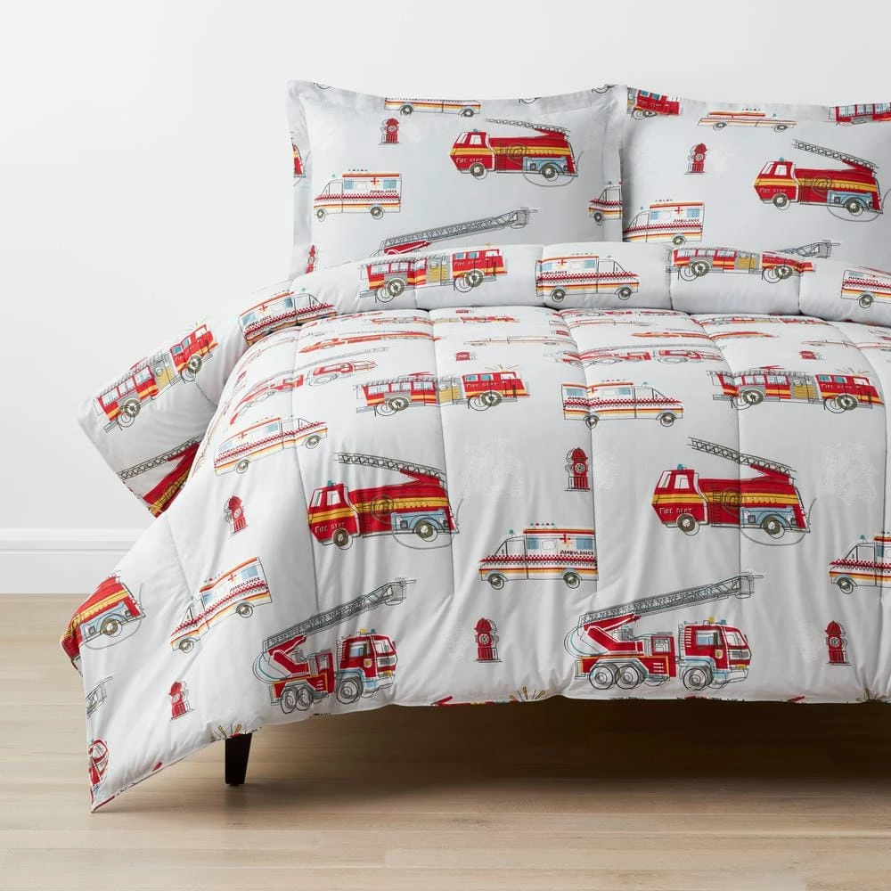 Brand new π Company Kids Firetrucks Multicolored Organic Cotton Percale Full/Queen Comforter Set by Company Kids by The Company Store π 3 Brand new π Company Kids Firetrucks Multicolored Organic Cotton Percale Full/Queen Comforter Set by Company Kids by The Company Store π