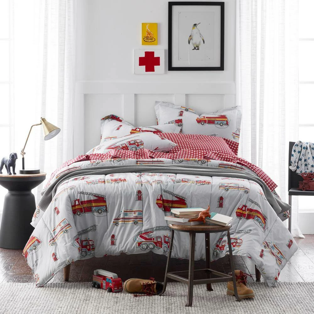 Brand new π Company Kids Firetrucks Multicolored Organic Cotton Percale Full/Queen Comforter Set by Company Kids by The Company Store π 4 Brand new π Company Kids Firetrucks Multicolored Organic Cotton Percale Full/Queen Comforter Set by Company Kids by The Company Store π - Image 2