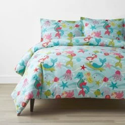 New ⌛ Company Kids Ocean Mermaid 2-Piece Multicolored Organic Cotton Percale Twin Duvet Cover Set by Company Kids by The Company Store 👍