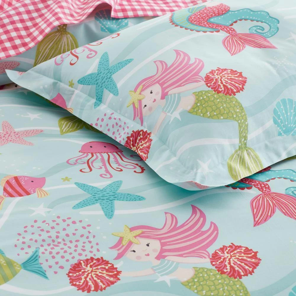 Wholesale β Company Kids Ocean Mermaid Multicolored Organic Cotton Percale Full/Queen Comforter Set by Company Kids by The Company Store π₯ 6 Wholesale β Company Kids Ocean Mermaid Multicolored Organic Cotton Percale Full/Queen Comforter Set by Company Kids by The Company Store π₯ - Image 4