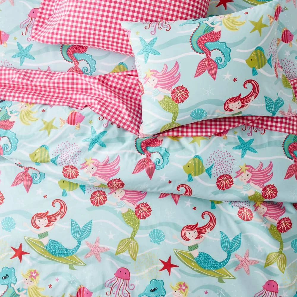 Wholesale β Company Kids Ocean Mermaid Multicolored Organic Cotton Percale Full/Queen Comforter Set by Company Kids by The Company Store π₯ 5 Wholesale β Company Kids Ocean Mermaid Multicolored Organic Cotton Percale Full/Queen Comforter Set by Company Kids by The Company Store π₯ - Image 3