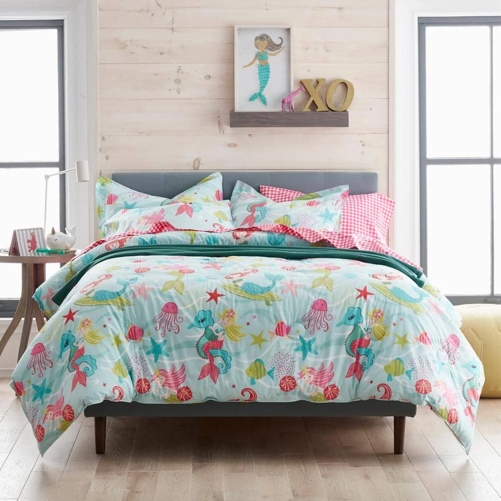Wholesale β Company Kids Ocean Mermaid Multicolored Organic Cotton Percale Full/Queen Comforter Set by Company Kids by The Company Store π₯ 4 Wholesale β Company Kids Ocean Mermaid Multicolored Organic Cotton Percale Full/Queen Comforter Set by Company Kids by The Company Store π₯ - Image 2