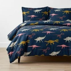 Cheap 😍 Company Kids Skeleton Dino 2-Piece Multicolored Organic Cotton Percale Twin Duvet Cover Set by Company Kids by The Company Store ✨