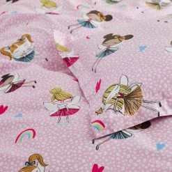 Flash Sale 👍 Company Kids Fairy Ballerina 3-Piece Multicolored Organic Cotton Percale Queen Duvet Cover Set by Company Kids by The Company Store 🎉 -Allied Home Shop company kids by the company store bedding sets 30346n q multi 40 1000