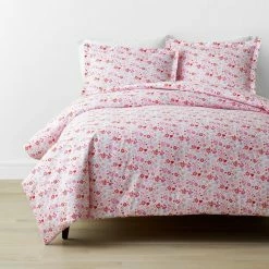 Best Pirce 🥰 Company Kids Flower Shower 3-Piece Multicolored Organic Cotton Percale Full Duvet Cover Set by Company Kids by The Company Store ⭐