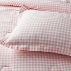 Flash Sale 🛒 Company Kids Gingham 3-Piece Petal Pink Organic Cotton Percale Full Comforter Set by Company Kids by The Company Store ✨ -Allied Home Shop company kids by the company store bedding sets 30354p f ptl pnk 40 1000
