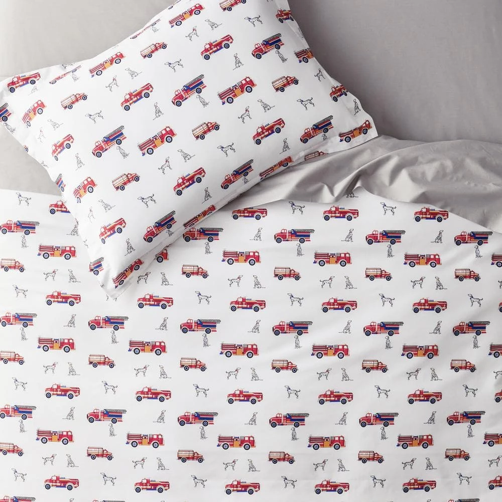 Best Sale π Company Kids Fireman's Best Friend 2-Piece Multicolored Organic Cotton Percale Twin Duvet Cover Set by Company Kids by The Company Store π 4 Best Sale π Company Kids Fireman's Best Friend 2-Piece Multicolored Organic Cotton Percale Twin Duvet Cover Set by Company Kids by The Company Store π - Image 2