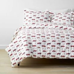 Buy 💯 Company Kids Fireman's Best Friend 3-Piece Multicolored Organic Cotton Percale Full Comforter Set by Company Kids by The Company Store 😀