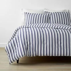 Flash Sale ⌛ Company Kids Stripe 2-Piece Blue Organic Cotton Percale Twin Comforter Set by Company Kids by The Company Store 🔥
