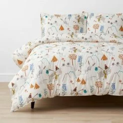Outlet 🛒 Company Kids Forest Campers 2-Piece Multicolored Organic Cotton Percale Twin Comforter Set by Company Kids by The Company Store 🛒