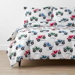 Allied Home Shop 33 Buy π Company Kids Monster Trucks 3-Piece Multicolored Organic Cotton Percale Full Duvet Cover Set by Company Kids by The Company Store π