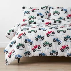 Best Pirce 🔥 Company Kids Monster Trucks 2-Piece Multicolored Organic Cotton Percale Twin Comforter Set by Company Kids by The Company Store 😉
