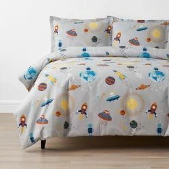 Best reviews of 😍 Company Kids Space 2-Piece Gray Multicolored Organic Cotton Percale Twin Duvet Cover Set by Company Kids by The Company Store 🧨