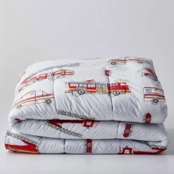 Top 10 ⭐ Firetrucks Multicolored Graphic Organic Cotton Percale Twin Comforter by Company Kids by The Company Store 🧨 -Allied Home Shop company kids by the company store comforters 30331e t multi 40 1000