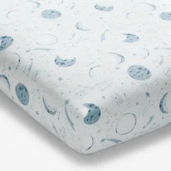 Best Pirce 🤩 Company Kids Night Sky Blue Multi Organic Cotton Percale Crib Sheet by Company Kids by The Company Store 👏