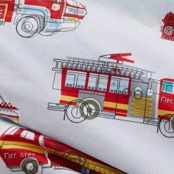 Buy 🌟 Firetrucks Multicolored Graphic 200-Thread Count Organic Cotton Percale Standard Pillowcase (Set of 2) by Company Kids by The Company Store 💯 -Allied Home Shop company kids by the company store pillowcases 30331c std multi 1d 1000