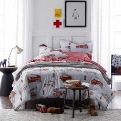 Buy 🌟 Firetrucks Multicolored Graphic 200-Thread Count Organic Cotton Percale Standard Pillowcase (Set of 2) by Company Kids by The Company Store 💯 -Allied Home Shop company kids by the company store pillowcases 30331c std multi a0 1000