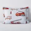 Deals 😍 Firetrucks Multicolored Graphic 200-Thread Count Organic Cotton Percale Standard Sham by Company Kids by The Company Store ✔️ -Allied Home Shop company kids by the company store pillowcases 30331f std multi 64 1000