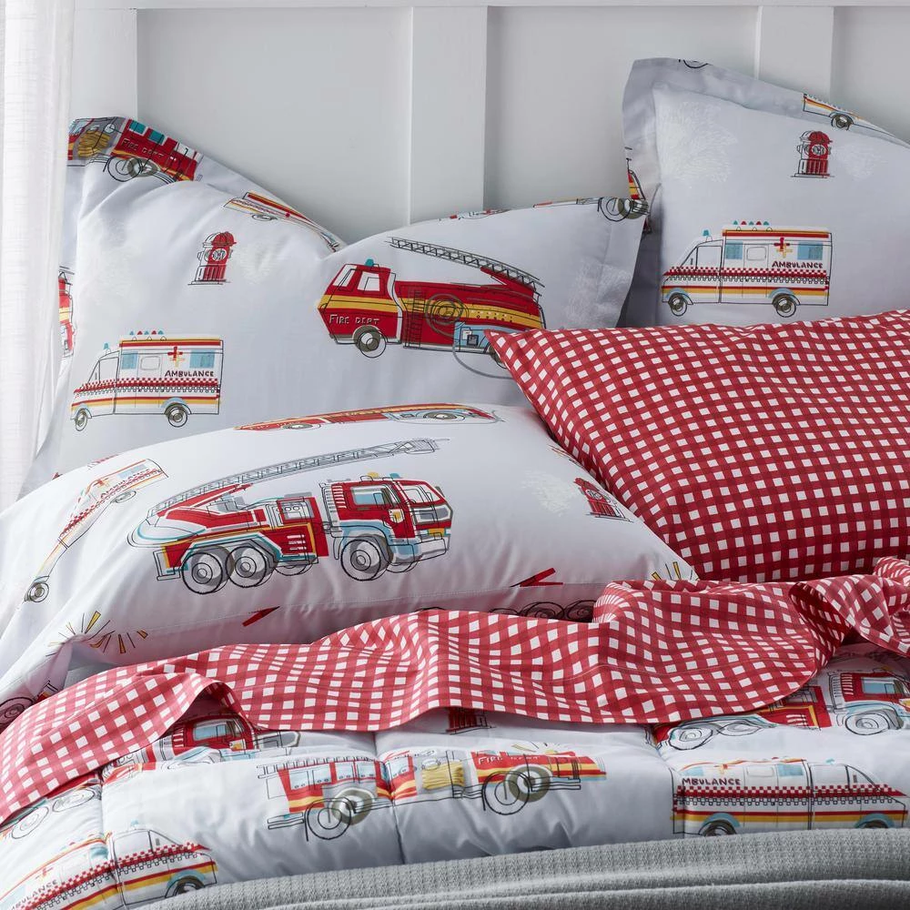 Deals π Firetrucks Multicolored Graphic 200-Thread Count Organic Cotton Percale Standard Sham by Company Kids by The Company Store βοΈ 4 Deals π Firetrucks Multicolored Graphic 200-Thread Count Organic Cotton Percale Standard Sham by Company Kids by The Company Store βοΈ - Image 2