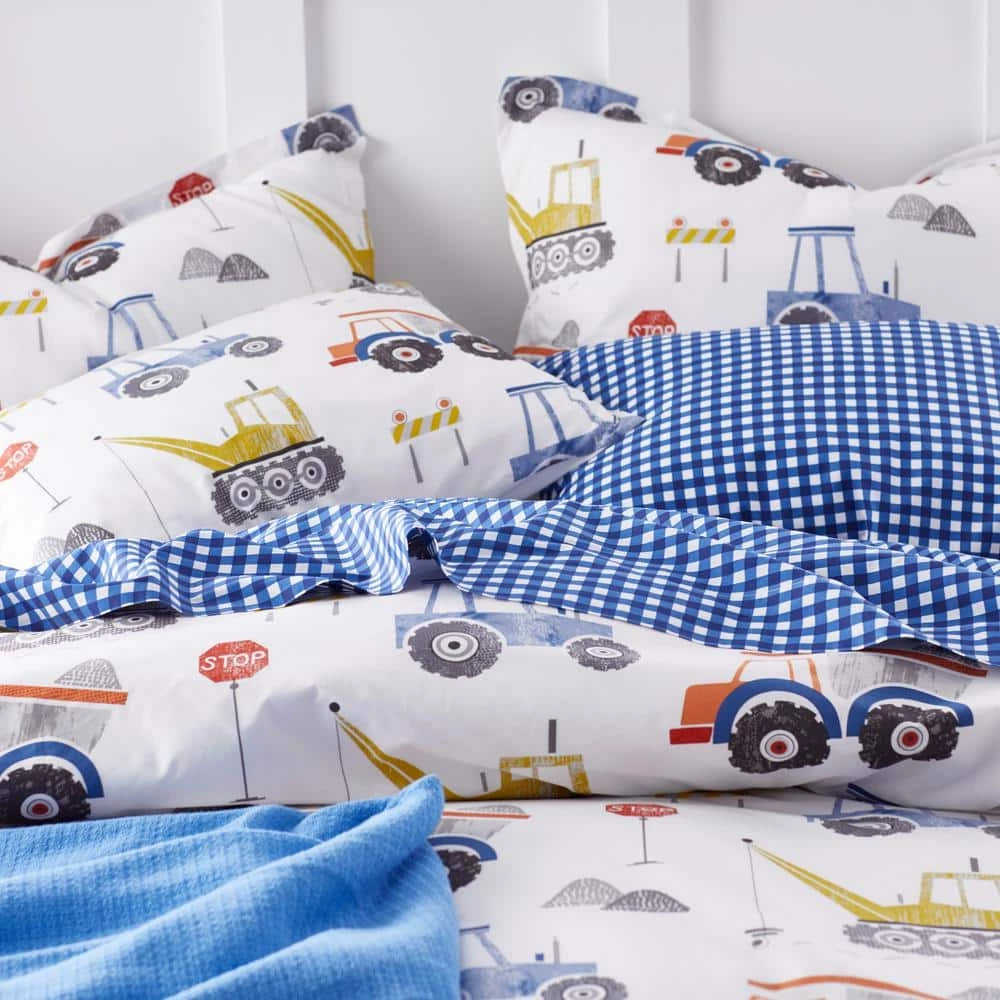 Brand new π Construction Zone Multicolored Graphic 200-Thread Count Organic Cotton Percale Standard Pillowcase (Set of 2) by Company Kids by The Company Store π 4 Brand new π Construction Zone Multicolored Graphic 200-Thread Count Organic Cotton Percale Standard Pillowcase (Set of 2) by Company Kids by The Company Store π - Image 2