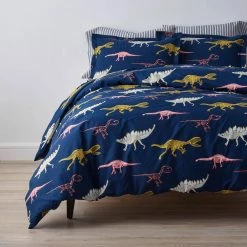 Best Pirce 💯 Skeleton Dino Multicolored Graphic 200 Thread Count Cotton Percale Standard Sham by Company Kids by The Company Store 💯 -Allied Home Shop company kids by the company store pillowcases 30341f std multi 1d 1000
