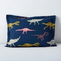 Best Pirce 💯 Skeleton Dino Multicolored Graphic 200 Thread Count Cotton Percale Standard Sham by Company Kids by The Company Store 💯