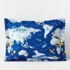 New 🧨 Company Kids Around The World Blue Multicolored Organic Cotton Percale Standard Sham by Company Kids by The Company Store 🥰 -Allied Home Shop company kids by the company store pillowcases 30345f std blue multi 64 1000