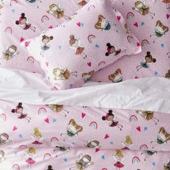 Cheapest 🔥 Company Kids Fairy Ballerina Multicolored Organic Cotton Percale Standard Sham by Company Kids by The Company Store ❤️ -Allied Home Shop company kids by the company store pillowcases 30346f std multi 77 1000