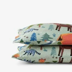 Top 10 👏 Company Kids Wilderness Camp Organic Multicolored Cotton Percale Standard Pillowcase (Set of 2) by Company Kids by The Company Store 🧨