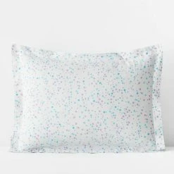 Outlet 🎉 Company Kids Starlight Turquoise Organic Cotton Percale Standard Sham by Company Kids by The Company Store 🤩