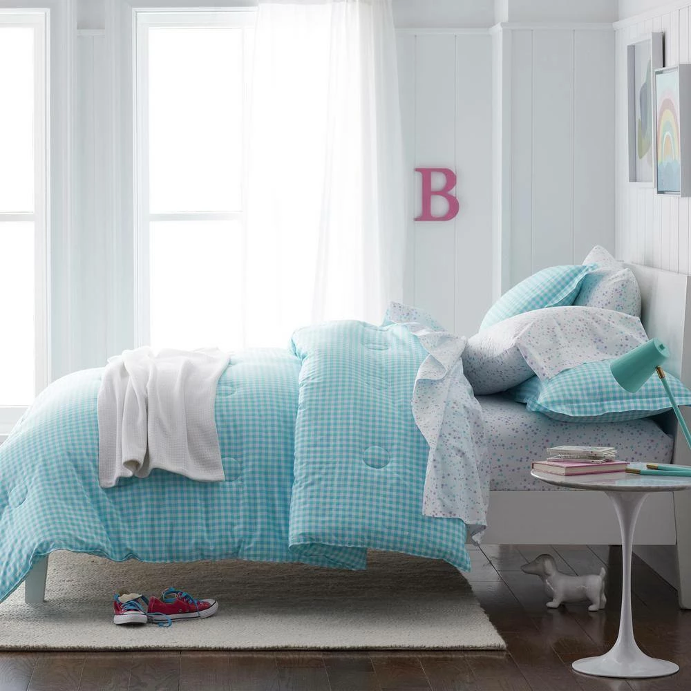 Promo π― Company Kids Gingham Turquoise Organic Cotton Percale Standard Pillowcase (Set of 2) by Company Kids by The Company Store βοΈ 5 Promo π― Company Kids Gingham Turquoise Organic Cotton Percale Standard Pillowcase (Set of 2) by Company Kids by The Company Store βοΈ - Image 3