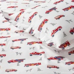 Promo 🔥 Company Kids Fireman's Best Friend Multicolored Organic Cotton Percale Standard Sham by Company Kids by The Company Store 🎁 -Allied Home Shop company kids by the company store pillowcases 30356f std multi a0 1000