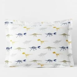 Best deal ❤️ Company Kids Dinosaur Fossils Multicolored Organic Cotton Percale Standard Sham by Company Kids by The Company Store 🎉