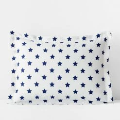 Deals 🔥 Company Kids Stars Blue Organic Cotton Percale Standard Sham by Company Kids by The Company Store ✨