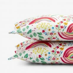 Wholesale ✨ Company Kids Rainbow Organic Multicolored Cotton Percale Standard Pillowcase (Set of 2) by Company Kids by The Company Store 💯