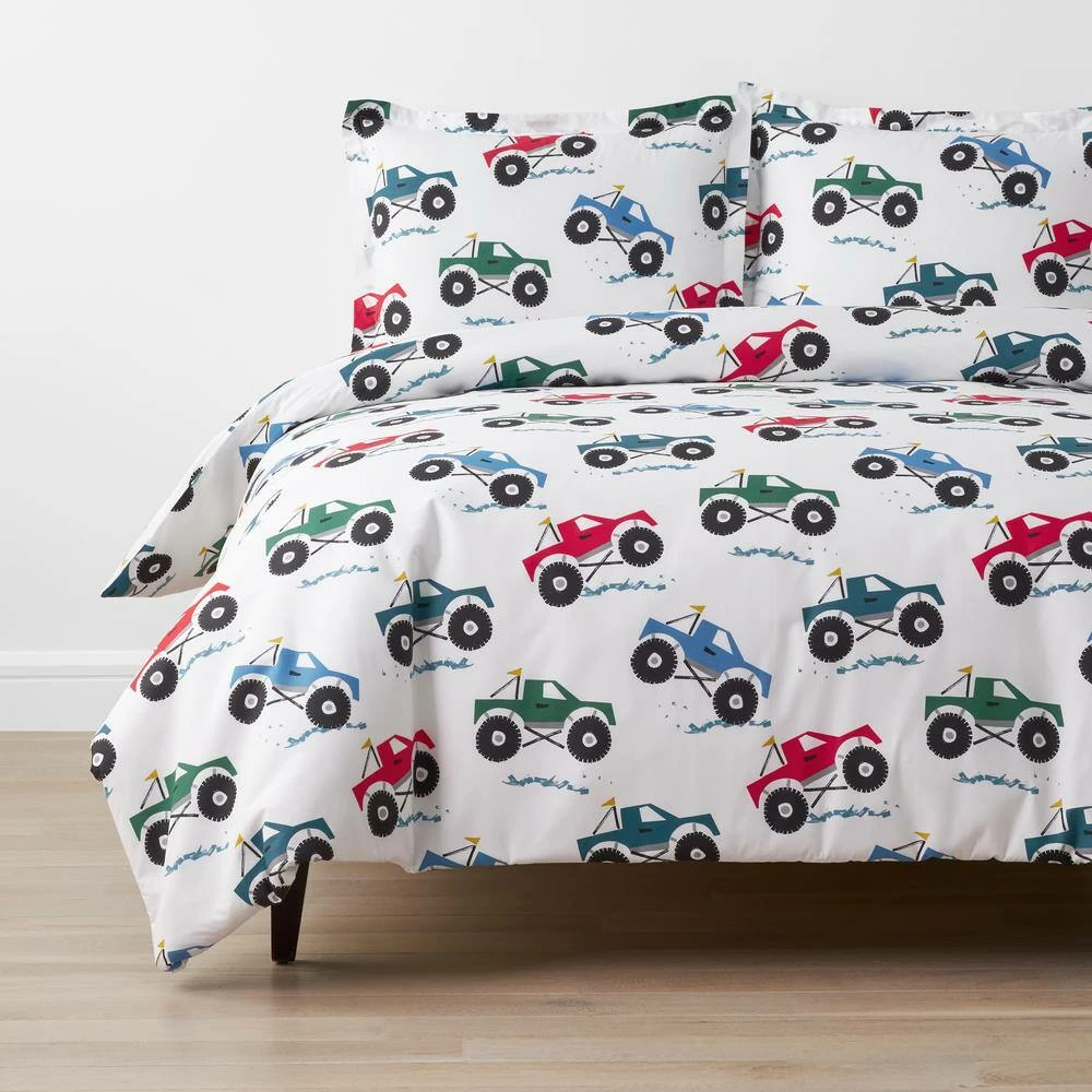 Best Pirce ✨ Company Kids Monster Trucks Organic Multicolored Cotton Percale Standard Pillowcase (Set of 2) by Company Kids by The Company Store ⭐ 4 Best Pirce ✨ Company Kids Monster Trucks Organic Multicolored Cotton Percale Standard Pillowcase (Set of 2) by Company Kids by The Company Store ⭐ - Image 2