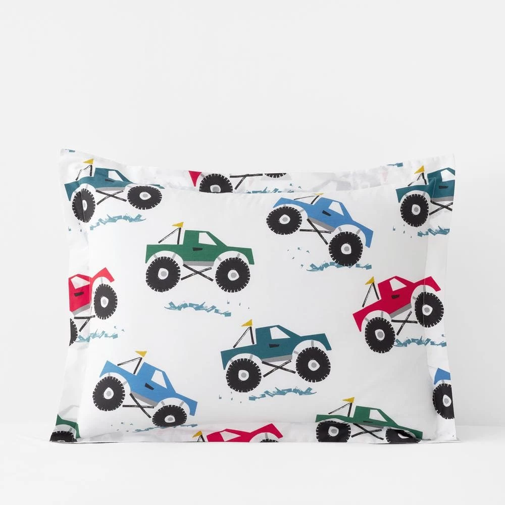 Deals π Company Kids Monster Trucks Organic Multicolored Cotton Percale Standard Sham by Company Kids by The Company Store π 3 Deals π Company Kids Monster Trucks Organic Multicolored Cotton Percale Standard Sham by Company Kids by The Company Store π