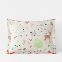 Cheap 💯 Company Kids Woodland Organic Multicolored Cotton Percale Standard Sham by Company Kids by The Company Store 🧨