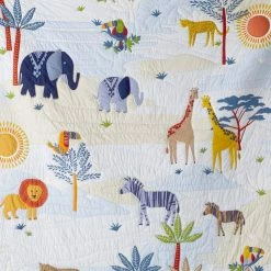 Cheap ✔️ Company Kids Jungle Animals Handcrafted Multicolored Cotton Blend Standard Sham by Company Kids by The Company Store 🤩 -Allied Home Shop company kids by the company store pillowcases 35050b std multi c3 1000