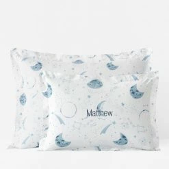 Outlet ✨ Company Kids Night Sky Blue Multi Organic Cotton Percale Standard Sham by Company Kids by The Company Store 🎉 -Allied Home Shop company kids by the company store pillowcases 38277f std blue multi 40 1000