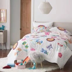 Top 10 ❤️ Company Kids Springtime Handcrafted Multicolored Twin Cotton Blend Quilt by Company Kids by The Company Store 🥰 -Allied Home Shop company kids by the company store quilts 35040a t multi 40 1000