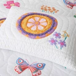 Top 10 ❤️ Company Kids Springtime Handcrafted Multicolored Twin Cotton Blend Quilt by Company Kids by The Company Store 🥰 -Allied Home Shop company kids by the company store quilts 35040a t multi a0 1000