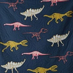Best Sale 💯 Company Kids Skeleton Dino Handcrafted Multicolored Twin Cotton Blend Quilt by Company Kids by The Company Store 🥰 -Allied Home Shop company kids by the company store quilts 35049a t multi 66 1000