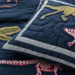 Best Sale 💯 Company Kids Skeleton Dino Handcrafted Multicolored Twin Cotton Blend Quilt by Company Kids by The Company Store 🥰 -Allied Home Shop company kids by the company store quilts 35049a t multi a0 1000